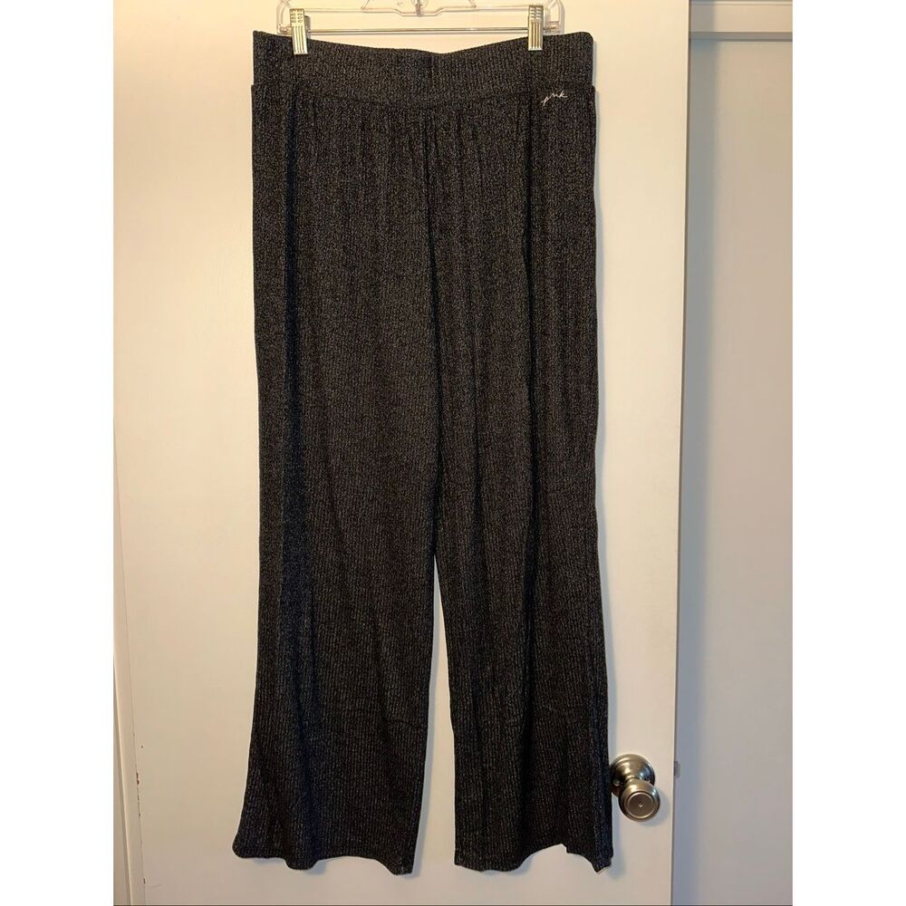 VS PINK Women’s XL Knit Straight Leg Lounge Pants Charcoal Gray Heathered GUC
